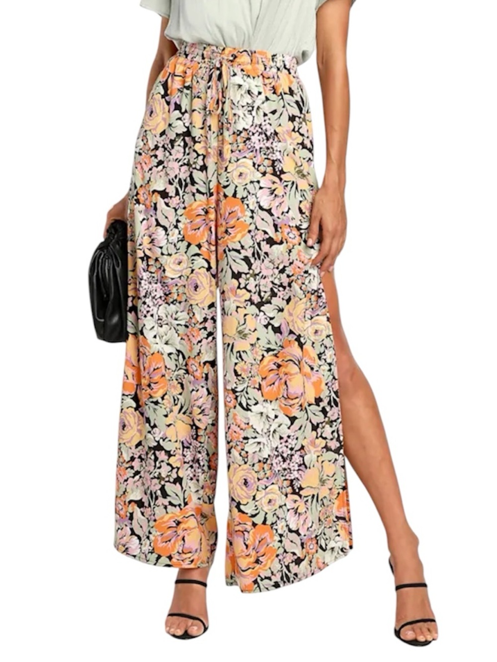 Lulus | Capture the Blooms Split Leg Floral Print Pants Size Small